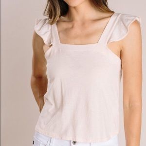 Blush Sammy ruffle crop top medium
